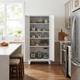 thumbnail image 3 of Homy Casa 70.8" White Tall Storage Cabinet with 4 Adjustable Shelves for Kitchen, Pantry Cupboard, 3 of 9