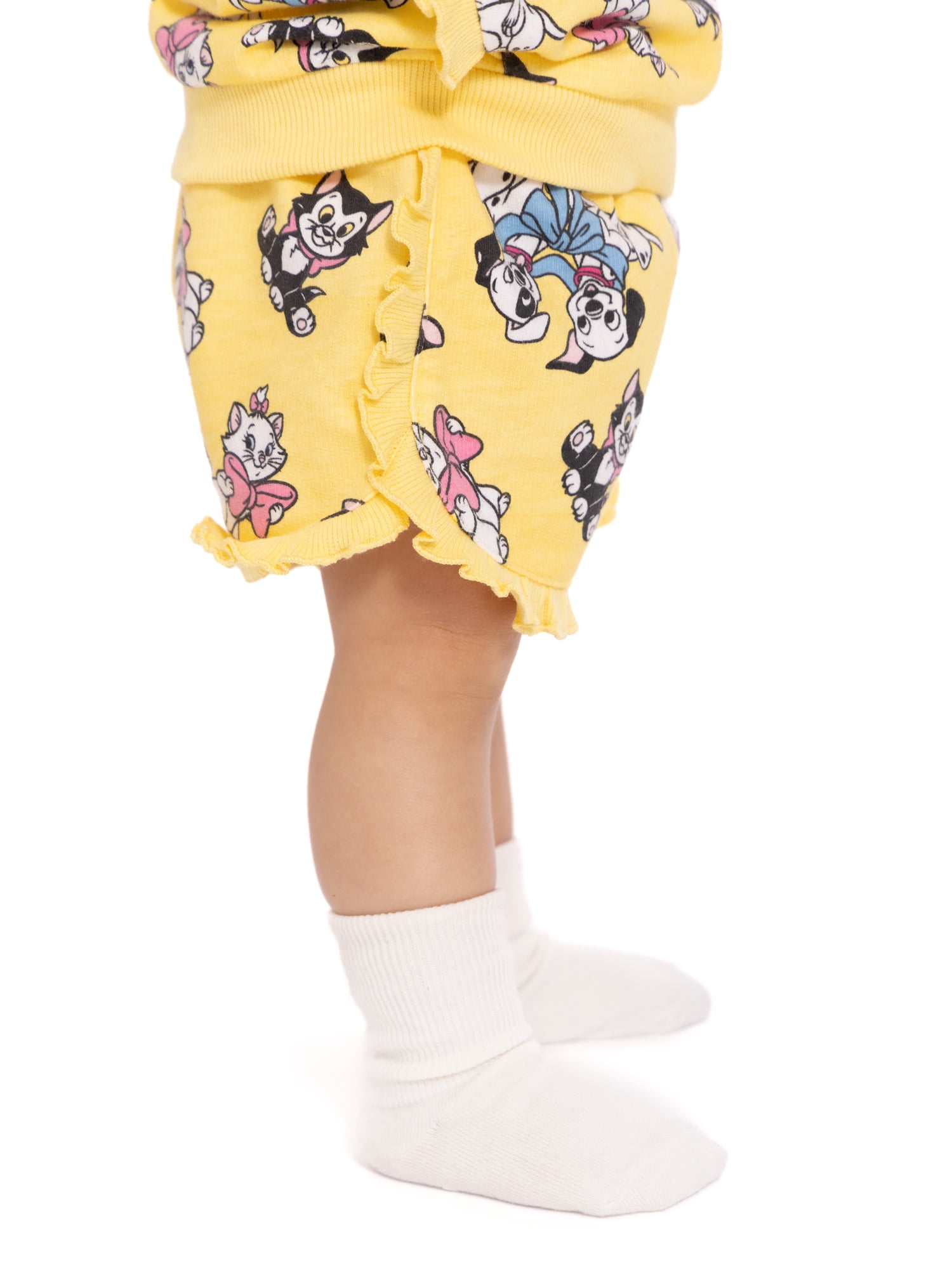 Disney Pets Baby Girls Matching Print Ruffle Top and Shorts Set, 2-Piece, Sizes 0/3M-24M