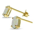thumbnail image 3 of 14k Yellow Gold Oval Opal Earrings, 3 of 4
