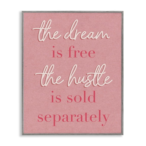 Stupell Industries Eclectic The Dream Is Free Girl Power Gray Framed Giclee Art, 11 x 14, by Lil' Rue