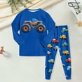 thumbnail image 2 of Wxirdiow Boys Sleepwear Boys Sleepwear Toddler Kids Boys Cotton Dinosaur Sleepwear T shirt Tops Pants Sets Blue Size,5-6 Years, 2 of 9