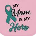 thumbnail image 4 of Inktastic My Mom is My Hero Ovarian Cancer Awareness Boys or Girls Baby Bib, 4 of 4
