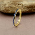 thumbnail image 3 of GOURIK 18K Yellow Gold Plated Stackable Created Sapphire Ring For Women - Thin Eternity Band For Stacking - Sapphire Light Weight Wedding Eternity Band Size 5, 3 of 9