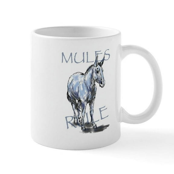 CafePress - Mules Rule Mug - 11 oz Ceramic Mug - Novelty Coffee Tea Cup