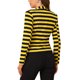thumbnail image 3 of BLAZER A RAYAS CON SOLAPA NOTCHED DE MANGAS LARGAS Y BOTONES PARA MUJERES CHIC EN COLOR AMARILLO Y NEGRO, 3 of 6