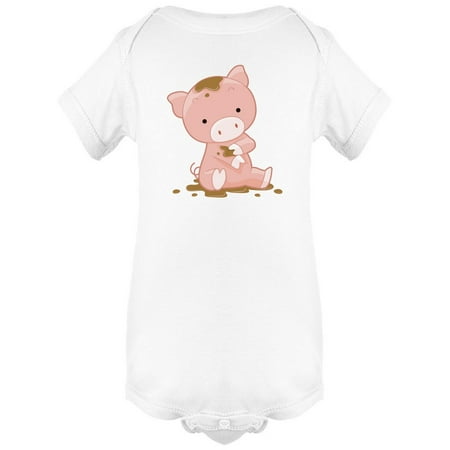 

Adorable Pig With Mud Cartoon Bodysuit Infant -Image by Shutterstock 6 Months