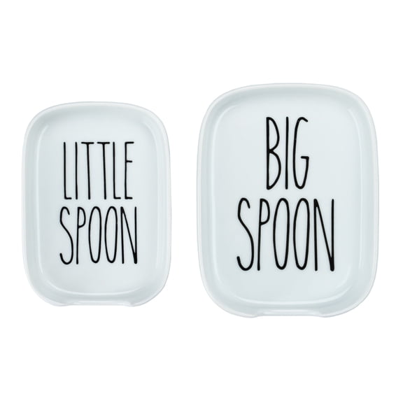 Heartland Home Porcelain Nesting Spoon Rest 2pc Set - Big Spoon/Little Spoon