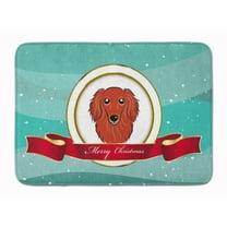 Carolines Treasures BB1524RUG Longhair Red Dachshund Merry Christmas Machine Washable Memory Foam Mat 19 X 27"