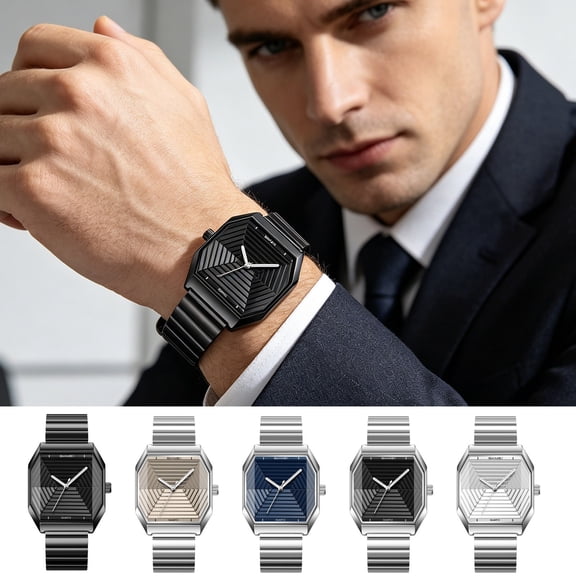 KOYPTL Men Watches Analog Quartz Stainless Steel Military Watches for Men Waterproof Business Classic Wrist Watch with Date