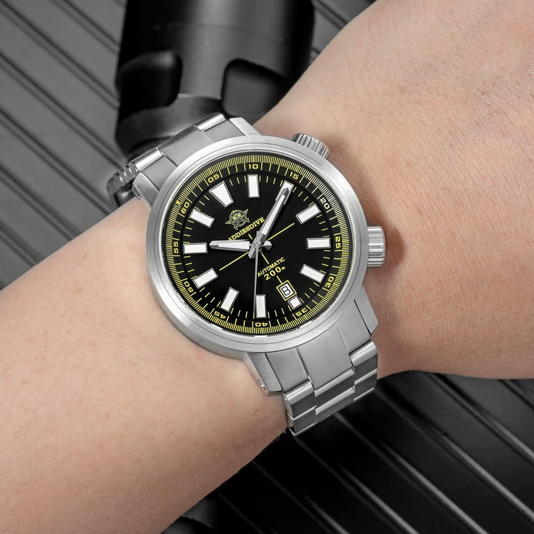 ADDIESDIVE Men's Automatic Watch with Exhibition Case Back Dive