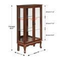 thumbnail image 6 of Miniyam 3 Tier Curio Cabinet Lighted Curio Diapaly Cabinet with Adjustable Shelves and Mirrored Back Panel,Walnut, 6 of 12
