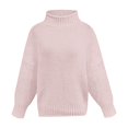 thumbnail image 4 of UJNDER Women's Autumn Winter Knitwear Thick Cable Turtleneck Sweater Warm Cozy Pullover Turtleneck Sweater Women Pink XXXXL, 4 of 4