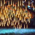 thumbnail image 4 of Cadena de luces de lluvia de meteoritos de 30 cm/50 cm, luces de carámbanos para aleros, para jardín, exterior, árbol de Navidad, decoración de bodas y fiestas, 8 tubos, 4 of 5
