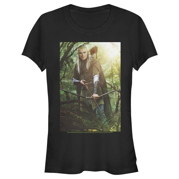 Junior's The Lord of the Rings Fellowship of the Ring Legolas Scene  Graphic Tee Black Large