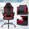 thumbnail image 4 of Dkelincs PC Gaming Chair Ergonomic Office Chair with Lumbar Support Flip Up Arms Headrest Adjustable Computer Desk Chair for Adults, Red, 4 of 7