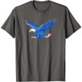 thumbnail image 1 of Flying Bald Eagle Flying Bird Hawk Wild Animal Retro Hunting T-Shirt, 1 of 1