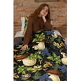 thumbnail image 6 of Vintage Mushroom Black Flannel Blanket, All Season Soft Cozy Plush Bed Throw fit Bedroom Living Room Sofa Bedding Office Cinema Farmhouse Beach Yoga Travel 50"x60"- Teens, 6 of 6