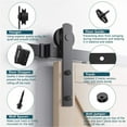 thumbnail image 4 of Black Carbon Steel Sliding Barn Door Hardware 6-16FT Track Roller For Double Door (I-Shaped) ,Easy Install, 4 of 6