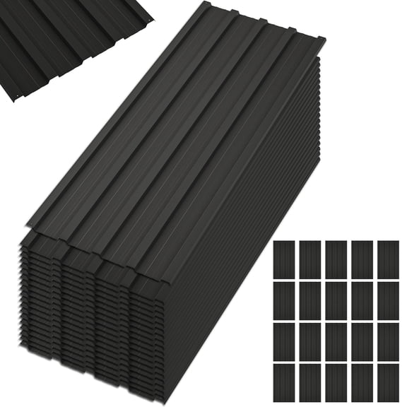 LZBEITEM Roof Panels, 20 Piece Set, 99 sq ft, Galvanized Steel, Heavy Duty Roofing Sheets Rectangle