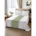 thumbnail image 2 of Sage Green Striped Flat Sheets Only Full Size, Soft Breathable Bed Top Sheets for Mattress, Modern Geometric Abstract Art Luxury Bedding Flat Sheets for Home Hotel Bedroom Bed Protection, 2 of 9