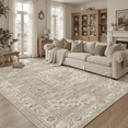 thumbnail image 6 of Machine Washable Area Rugs 8x10, Non Slip Stain Resistant Vintage Floral Rug for Living Room Bedroom, Soft Low Pile Large Carpet - Brown, 6 of 7