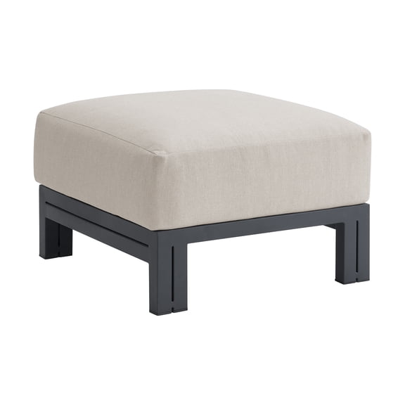 Picket House Furnishings Fresca Ottoman - Dark Grey and Olefin Beige