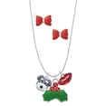 thumbnail image 1 of Delight Jewelry Fimo Clay Puppy Dog Christmas Kiss Charm Necklace and Stud Earrings, 1 of 4