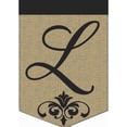 thumbnail image 5 of Magnolia Gardens 1829 13 x 18 in. Double Applique Monogram F Burlap Garden Flag, 5 of 7