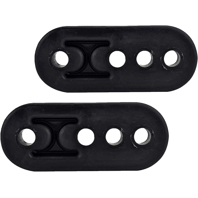 Colgador de escape de goma (negro), soporte de buje aislante ajustable Universal de 4 orificios, 2 uds.