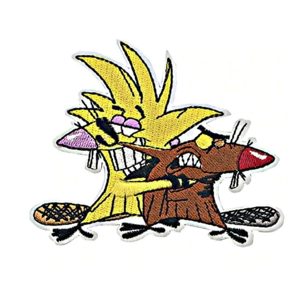 Angry Beavers Brothers Daggett And Norbert 3.5" Wide Embroidered Iron On Patch