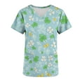 thumbnail image 6 of Perfectbot Women's St. Patrick's Day Scrub Top Shamrock Printed V-Neck Short Sleeve Nursing Uniform, 6 of 6