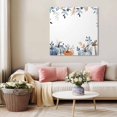thumbnail image 5 of Thanksgiving Fall Wall Art Painting on Canvas, Blue White Pumpkin Eucalyptus Autumn Canvas Art Home Prints Wall Art Framed Modern Artwork for Living Room Bedroom Wall Decor 16x16in, 5 of 9
