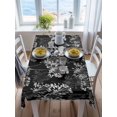 thumbnail image 3 of Vintage Floral Rectangle Tablecloth, Black Dandelion Plants Country Botanical Waterproof & StainResistant Tablecloth, Washable Oil-proof Table Cover for Dining/Party/Wedding/Camping/Buffet 52x70 In, 3 of 9