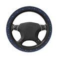 thumbnail image 3 of Elastic Steering Wheel Cover, Deep Blue Coral Jellyfish Stretch Thickening Car Steering Wheel Cover Women Men, Steering Wheel Protector Universal 15 in, 3 of 7