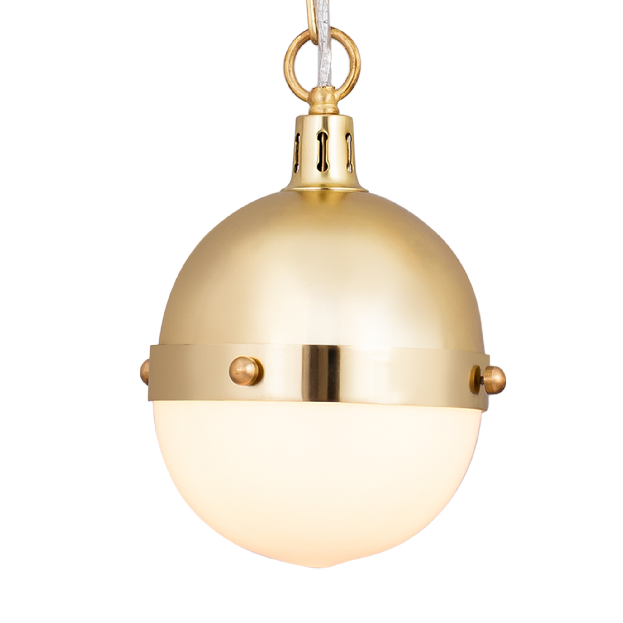 Atlas Lighting and Home 1-Light Satin Brass Hanging Mini Pendant Ceiling Light Fixture with Orb