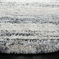 thumbnail image 4 of SAFAVIEH Fontana Shag Danica Striped Plush Area Rug, Ivory/Grey, 5'3" x 5'3" Round, 4 of 8