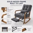 thumbnail image 7 of Homefun Corduroy Rocking Chair Wood Frame with Footrest Adjustable Back Storage Pocket for Nursery Living Room,Dark Gray, 7 of 7