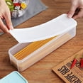 thumbnail image 6 of Set of 3 Pasta Storage Containers with Lid, Airtight Spaghetti Noodle Holder Rectangular Chopstick Storage Box Sealed Noodle Canisters for Refrigerator, Kitchen Pantry (White), 6 of 7