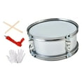 thumbnail image 2 of Caja de tambor portátil de 11 pulgadas con guantes de práctica para niños principiantes. Gris plateado, 2 of 9
