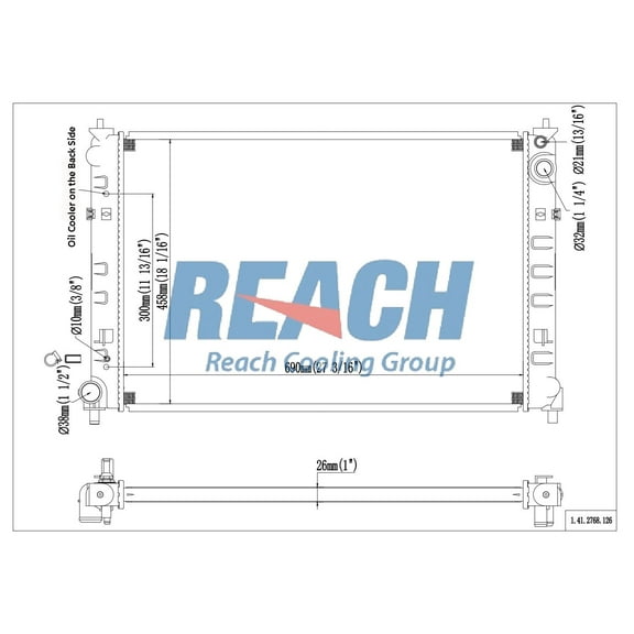 REACH 41-2768 Radiator for 06-02 Mazda MPV, Automotive Radiator Replacement Part