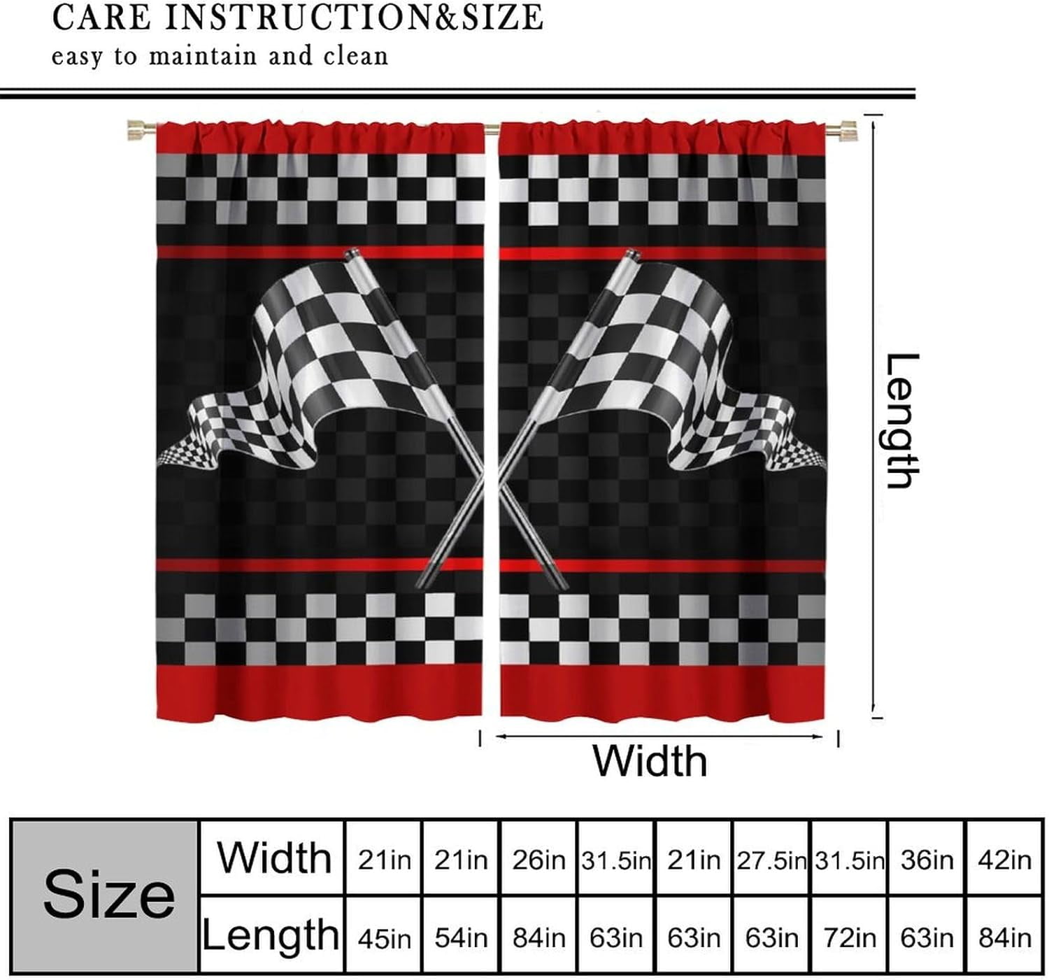 Tire Tracks Curtains Abstract Dirt Bike Tire Marks Black White Art Print for Boys Bedroom Bathroom Decor Rod Pocket Blackout Window Drapes 2 Panels 42x63in