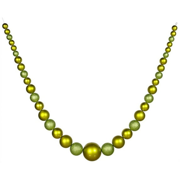 Vickerman 24162 - 11.2' Lime Ball Garland Shiny-Matte-Glitter Christmas Tree Ornament (M118013)