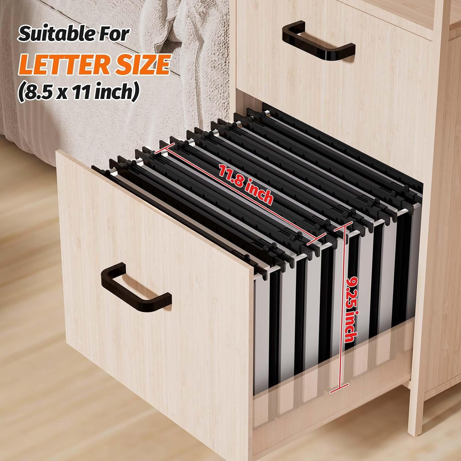 Extra Capacity Plastic Hanging File Folders,12 Pack Reinforced Hang Folder,Heavy Duty 1 Inch Expansion,Filing Cabinet Folders Letter Size for Bulk Files/Medical Charts, Black