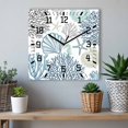 thumbnail image 6 of Navy Blue Teal Coastal Wooden Wall Clock Silent Non Ticking, Summer Beach Coral Shell Ocean Square Wall Clocks Battery Operated, Decor Clock for Home Office, Living Room, Kitchen, 10 Inch, 6 of 9