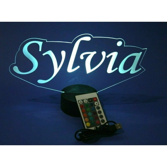 Name Night Light Up Desk Table Lamp Any Name Shape LED Personalized Create Your Own Name Custom Made to Order, Our Newest Feature - It's Wow, with Remote 16 Colors, Free Engraving, Great Gift