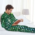 thumbnail image 4 of Wukai Green Disco Lights Men's Long-Sleeve Pajama Set - Comfortable Sleepwear with Button-Down Shirt and Pants-Large, 4 of 6