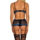 thumbnail image 5 of Conjunto de lencería de encaje sexy para mujer, ropa interior de malla hueca, sujetador, ropa de dormir, azul, XXL Jumpingount XX000092-23, 5 of 7