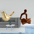 thumbnail image 2 of Figura de pájaros,Figura de pájaro dorado,decoración del hogar,estatua de animal,Figura de pensador abstracto,Estatua de pensador abstracto,decoración para el hogar,Figura humana decorativa, 2 of 8