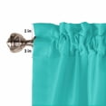 thumbnail image 3 of Valances for Windows Aqua Green Solid Color Valance Rod Pocket Window Treatments Curtains for Kitchen Small Windows Living Room Bedroom Bathroom, 54"x18", 3 of 7