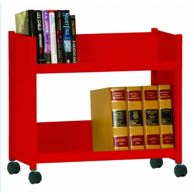 Sloped Shelf Welded Bookcase In Fire Engine Red Walmart Com